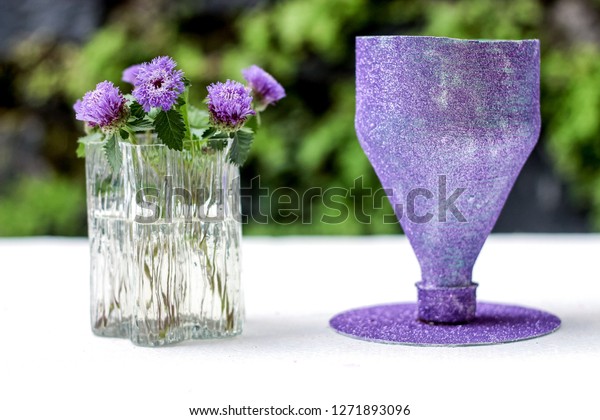 Diy Recycled Water Bottle Crafting Idea Stock Photo Edit Now