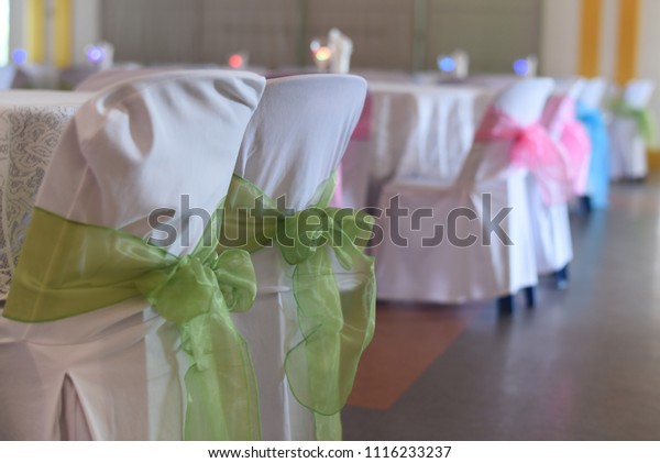 Diy Ribbon Sash Wedding Chair Wedding Stock Photo Edit Now