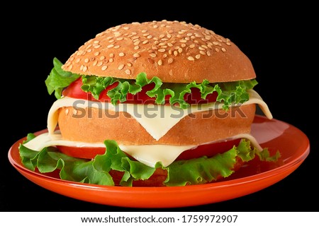 Similar – Image, Stock Photo fresh homemade burger Meat