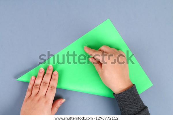 Diy White Shirt Paper Green Tie Stock Photo Edit Now 1298772112