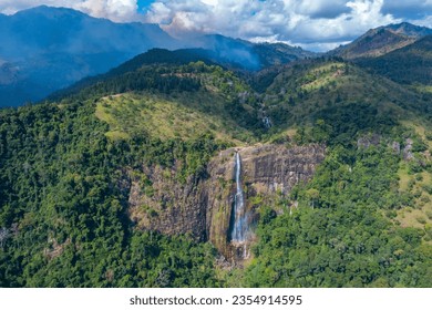 Diyaluma falls near Ella, Sri Lanka.