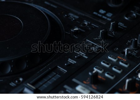 DJ booth at a nightclub