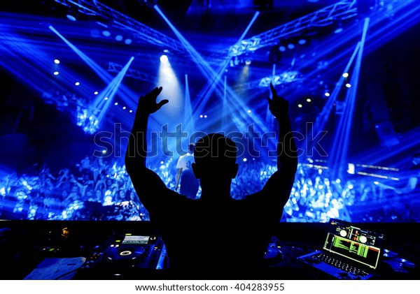 Dj Hands Night Club Party Under Stock Photo Edit Now 404283955