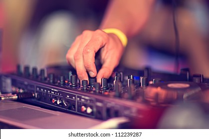 Dj Mixing In Night Club