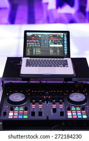 Dj panel with notebook