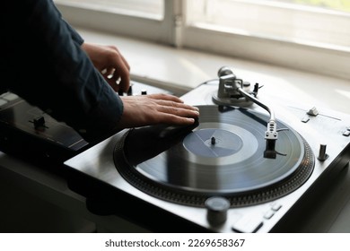 dj playing music on turntables, dance on party  - Shutterstock ID 2269658367