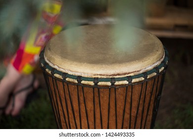 Djembe African Drum, Percussion Musical Instrument Outdoor In The Park