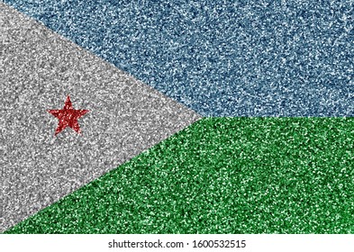 Djibouti flag depicted on many small shiny sequins. Colorful festival background for party - Powered by Shutterstock