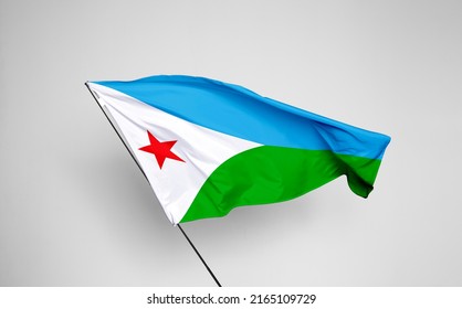 Djibouti flag isolated on white background with clipping path. flag symbols of Djibouti. flag frame with empty space for your text.
