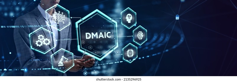 DMAIC, Six Sigma. Define, Measure, Analyse, Improve, Control. Standard Quality Control And Lean Manufacturing Concept.