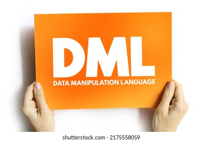 DML - Data Manipulation Language Acronym On Card, Abbreviation Concept Background