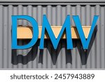 DMV signage on the front entrance of the DMV building in Lake Oswego, Oregon