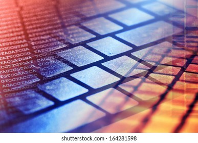 DNA Data And Computer Keyboard