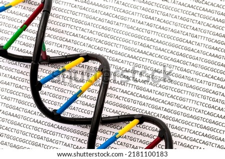 DNA double helix and genome sequence concept for molecular biochemistry backgrounds, genetic code and gene research