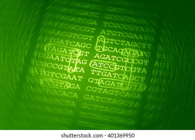 DNA encoding. Text with nucleobases.