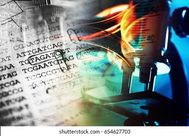 DNA encoding. Text with nucleobases.