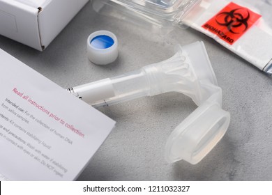 DNA genome saliva consumer genetic ancestry collection kit - Shutterstock ID 1211032327