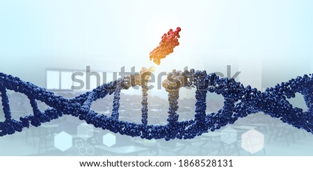 DNA molecule. Genetic editor, manipulating and modifying the DNA concept. Medical science 3D rendering
