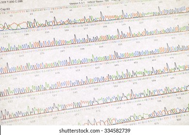 DNA sequencing result sheet - Shutterstock ID 334582739