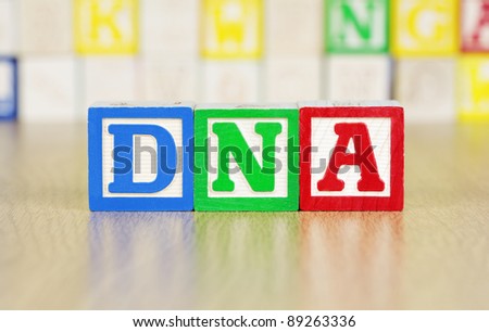 DNA Spelled Out in Alphabet Building Blocks