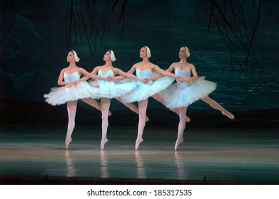 DNEPROPETROVSK, UKRAINE - MARCH 29: SWAN LAKE ballet performed by Dnepropetrovsk Opera and Ballet Theatre ballet on March 29, 2014 in Dnepropetrovsk, Ukraine