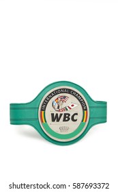 DNIPRO, UKRAINE - August 12, 2016: Isolated Boxing WBC Championship Belt, August 12, 2016, Dnipro