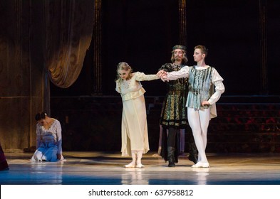 DNIPRO, UKRAINE - MAY 10, 2017: Classical Ballet Romeo And Juliet. Performed By Members Of The Dnipro Opera And Ballet Theatre.