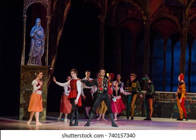 DNIPRO, UKRAINE - OCTOBER 21, 2017: Ballet Romeo And Juliet Performed By Members Of The Dnipro  State Opera And Ballet Theatre.