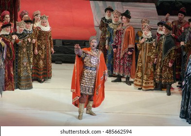 DNIPRO, UKRAINE - SEPTEMBER  17, 2016: Prince Igor operaperformed by members of the Dnipropetrovsk Opera and Ballet Theatre.