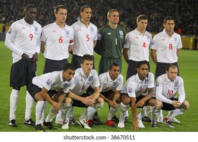 DNIPROPETROVSK, UKRAINE - OCTOBER 10: England National Football team pose for a group photo before 2010 FIFA World Cup qualifiers match against Ukraine on October 10, 2009 in Dnepropetrovsk