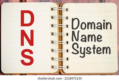 DNS. Domain Name System Sign On White Notebook