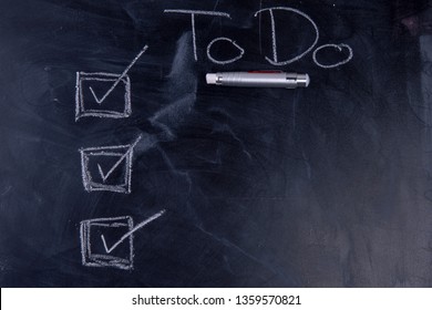 To Do List with check boxes and chalk