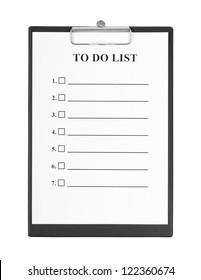 To Do List and Clipboard isolated on white background