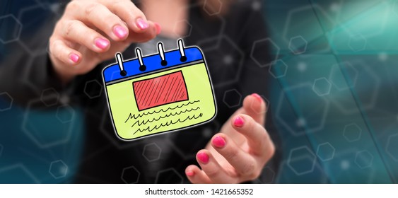 To do list concept between hands of a woman in background