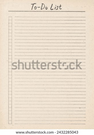 To do list design. Empty planner blank. Letter format. Vintage hand drawn template. Lined sheet of paper for business purposes.