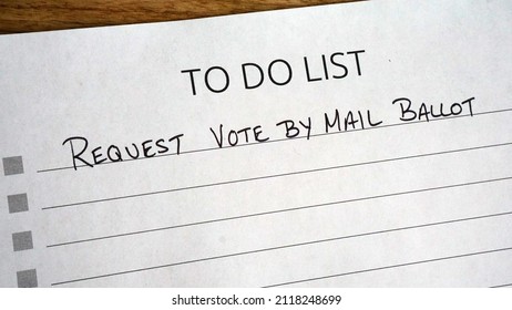 To Do List Reminder To Request Vote By Mail Ballot                               