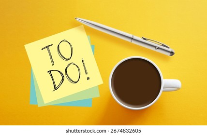 To Do list is shown using a text on yellow note paper