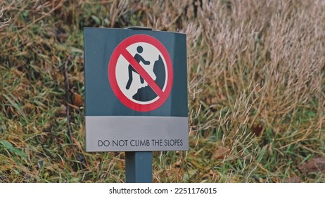Do Not Climb The Slopes Prohibitory Sign - Shutterstock ID 2251176015