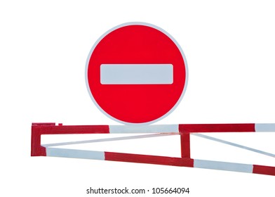 Do not enter, No entry, road up sign. Isolated