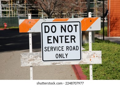 DO NOT ENTER. Do Not Enter Service Road Only sign. Warning Sign. Information. Traffic Sign. Service Road. Do Not Enter.  - Shutterstock ID 2248707977