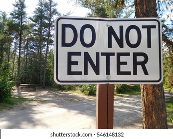 Do Not Enter Sign At A Campground