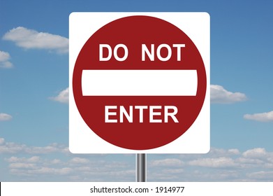 Do Not Enter Traffic Sign Clouds Stock Photo (Edit Now) 1914977