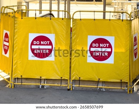 Do Not Enter Warning Barriers at Construction or Restricted Area.