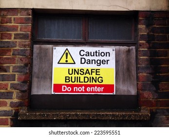 DO NOT ENTER - Warning Caution Danger Sign Unsafe Building Do Not Enter