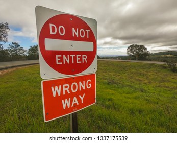 Do Not Enter Wrong Way Traffic Stock Photo 1337175539 