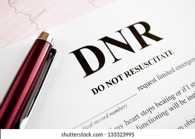 Do Not Resuscitate (DNR) Form With Pen And EKG Tracing