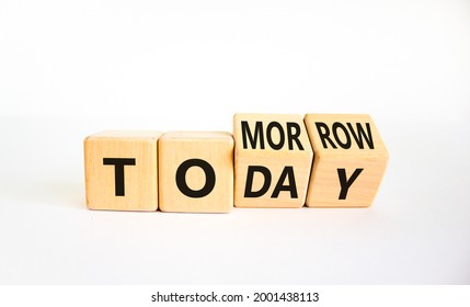 Do it today not tomorrow. Turned wooden cubes and changed the word 'tomorrow' to 'today'. Beautiful white background, copy space. Business and tomorrow or today concept. - Shutterstock ID 2001438113