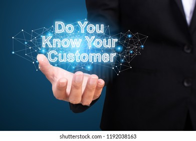 Do You Know Your Customer In Hand Businesswoman.