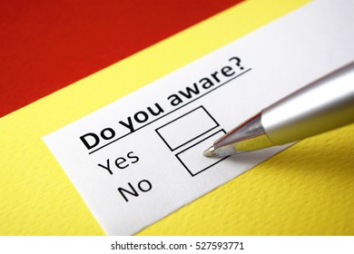 Do you aware? No