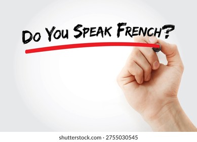 Do You Speak French? question for language education. Suitable for schools, travel blogs, and translation services focusing on the Francophone world, culture, and communication skills